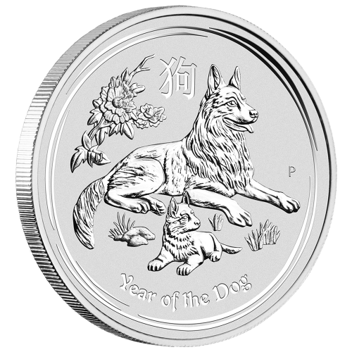 5 oz 2018 Lunar Year of the Dog Silver Coin | Perth Mint