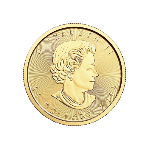 Pièce d'or Feuille d'érable canadienne 2018 de 1/2 once