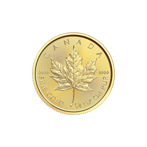 Pièce d'or Feuille d'érable canadienne 2018 de 1/4 d'once
