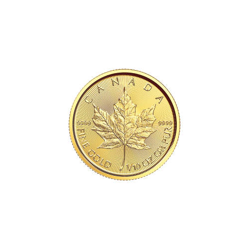 Pièce d'or Feuille d'érable canadienne 2018 de 1/10 once