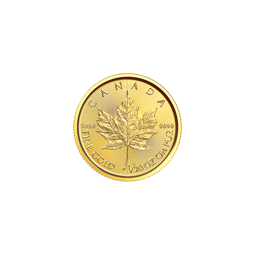 Pièce d'or Feuille d'érable canadienne 2018 de 1/20 once