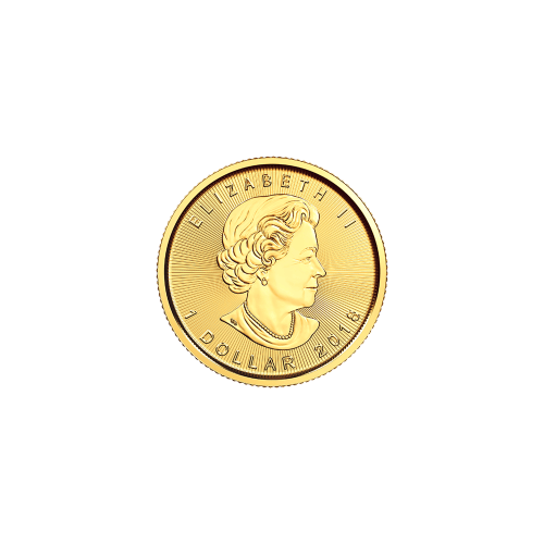 Pièce d'or Feuille d'érable canadienne 2018 de 1/20 once