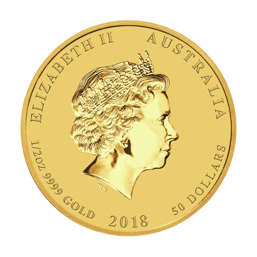 1/2 oz 2018 Lunar Year of the Dog Gold Coin | Perth Mint | Silver