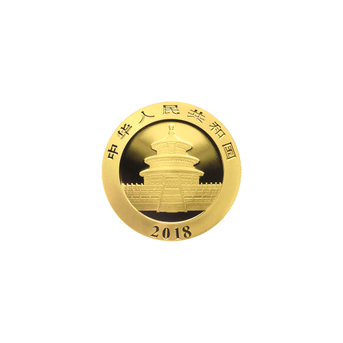 Pièce 1 gramme d'or Panda Chine 2018