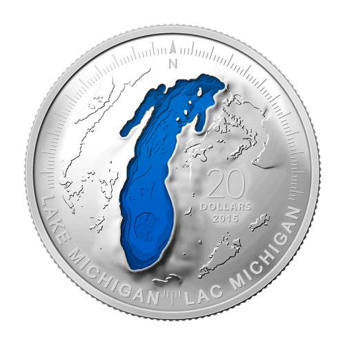 1 oz 2015 The Great Lakes Series | Lake Michigan Silver Coin