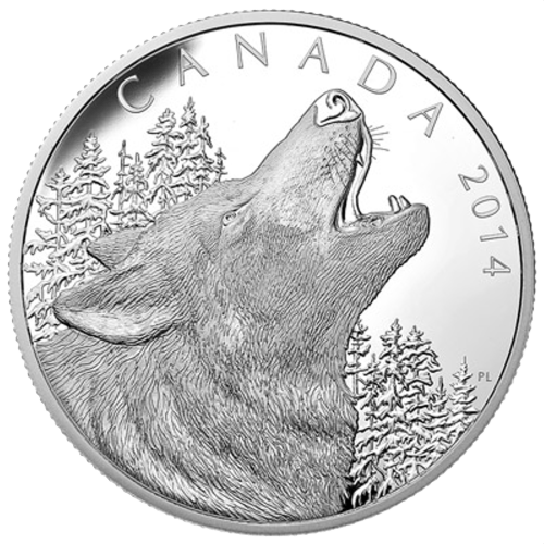 1/2 kilo 2014 Howling Wolf Silver Coin