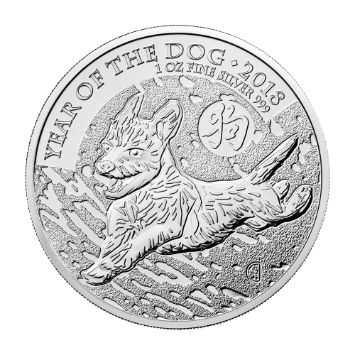 1 oz 2018 Lunar Year of the Dog Silver Coin | The Royal Mint