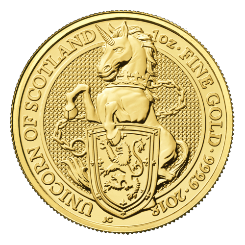 Pièce 1 once d'or Les Bêtes de la Reine : Licorne d'Écosse 2018 | La Monnaie royale