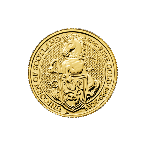 1/4 oz 2018 Queen's Beasts Unicorn of Scotland Gold Coin | The Royal Mint