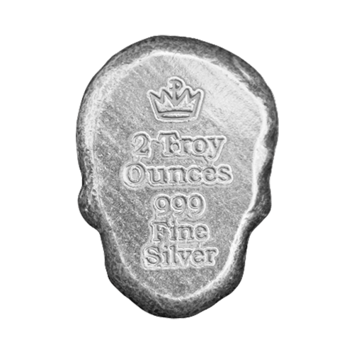 2 onces Crâne d'argent en sucre Rose coulé à la main | Monarch Precious Metals
