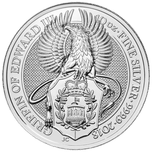 10 oz 2018 Queen's Beasts Griffin of Edward III Silver Coin | The Royal Mint
