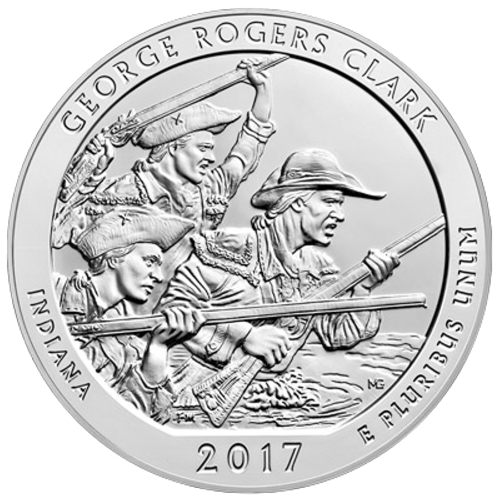 Pièce 5 onces d'argent Amérique la Belle : George Rogers Clark 2017 | Monnaie des États-Unis
