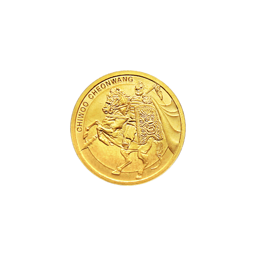 Ronde d'or Chiwoo Cheonwang de la Corée du Sud 2017 de 1/10 once (carte d'analyse blanche)
