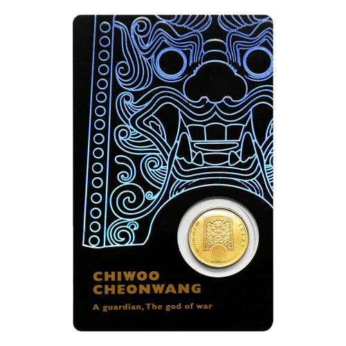 Ronde d'or Chiwoo Cheonwang de la Corée du Sud 2017 de 1/10 once (carte d'analyse noire)