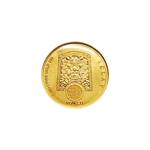 Ronde d'or Chiwoo Cheonwang de la Corée du Sud 2017 de 1/10 once (carte d'analyse noire)