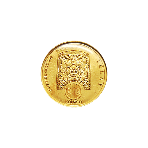 Ronde d'or Chiwoo Cheonwang de la Corée du Sud 2017 de 1/10 once (carte d'analyse rouge)