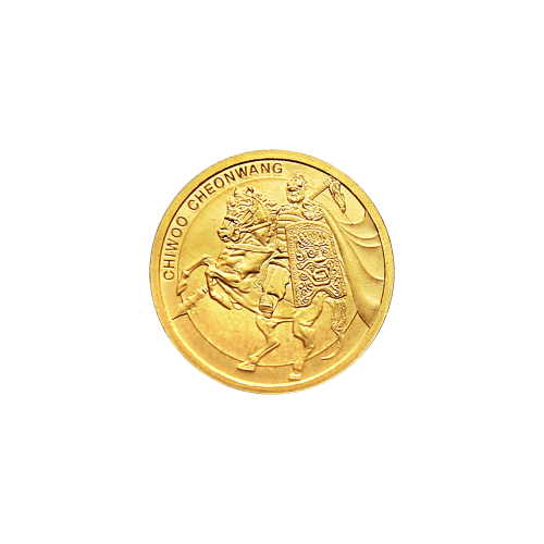 Ronde d'or Chiwoo Cheonwang de la Corée du Sud 2017 de 1/10 once (carte d'analyse rouge)