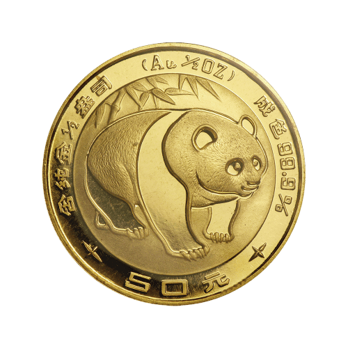 Pièce d'or Panda Chine 1983 1/2 once