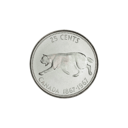 Sac de pièces en argent pur à 50 % de circulation Centenaire canadien 1967 Valeur nominale 1 $ | Monnaie royale canadienne