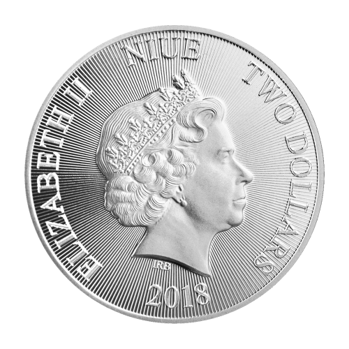 Pièce 1 once d'argent Lion rugissant de Niue 2018
