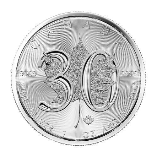 1 oz 2018 Canadian Maple Leaf 30th Anniversary Silver Coin | Royal