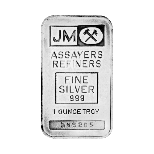 1 oz Blank Back Serial Assignment Error Silver Bar | Johnson Matthey