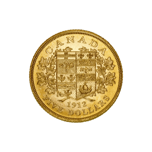 Pièce d'or de 5 $ de la Réserve d'or canadienne PCGS MS-64 1912
