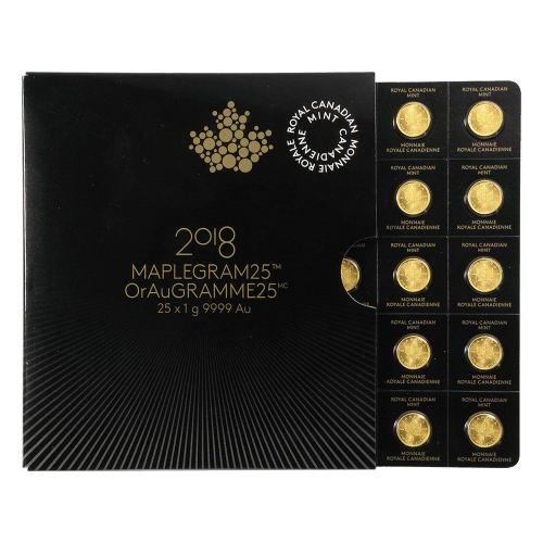25 g (25 x 1 g) 2018 MapleGram25 Sheet of Gold Coins | Royal Canadian Mint