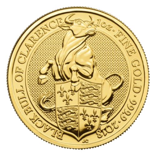 1 oz 2018 Queen's Beasts: Black Bull of Clarence Gold Coin | The