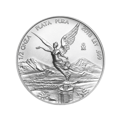 Pièce 1/2 once d'argent Libertad mexicaine 2018