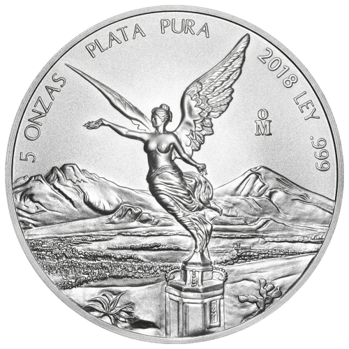 Pièce 5 onces d'argent Libertad mexicaine 2018