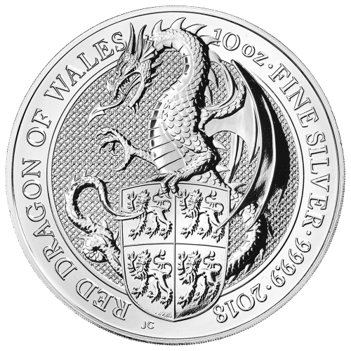 10 oz 2018 Queen's Beasts: Red Dragon of Wales Silver Coin | The