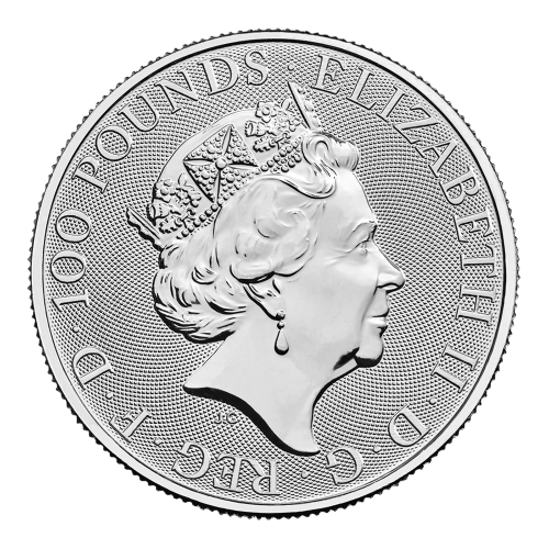 Pièce 1 once de platine Les Bêtes de la Reine : Dragon rouge du pays de Galles 2018 | La Monnaie royale