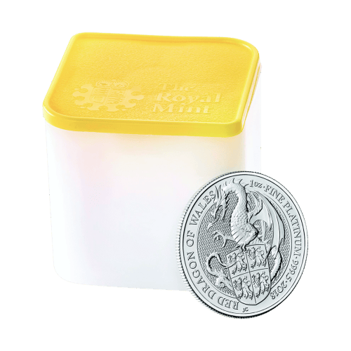 Pièce 1 once de platine Les Bêtes de la Reine : Dragon rouge du pays de Galles 2018 | La Monnaie royale