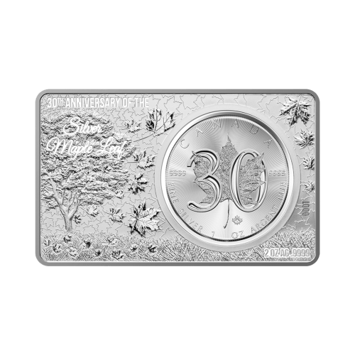 3 oz 2018 30th Anniversary of the Maple Leaf Coin Silver Bar | Royal Canadian Mint
