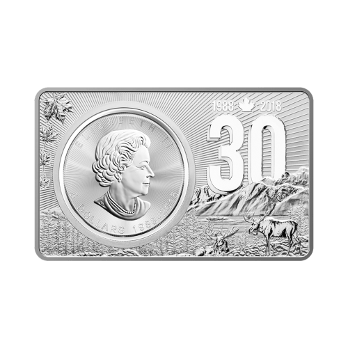 3 oz 2018 30th Anniversary of the Maple Leaf Coin Silver Bar | Royal Canadian Mint