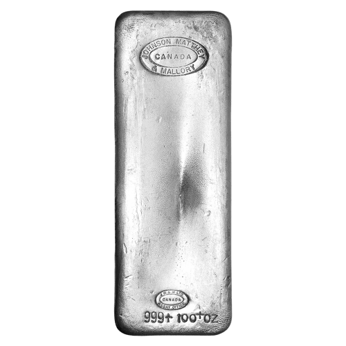 100 oz Vintage Silver Bar | Johnson Matthey