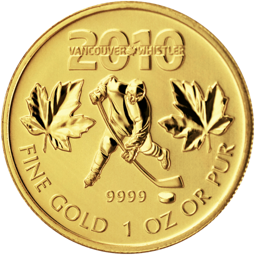 1 oz 2010 Canadian Olympic Hockey Gold Coin | Royal Canadian Mint