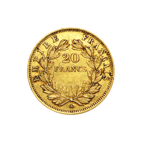 Pièce d'or de 20 francs français Napoléon III 1852-1870