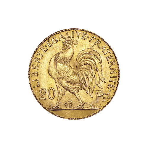 1906 - 1914 French Rooster 20 Franc Gold Coin