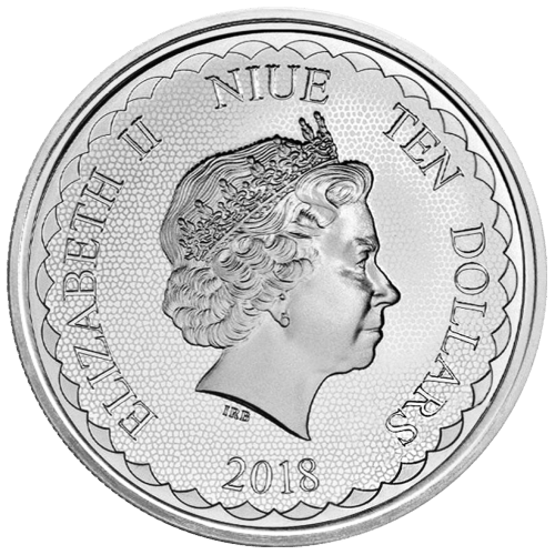 Pièce 5 onces d'argent Double Dragon Niue 2018