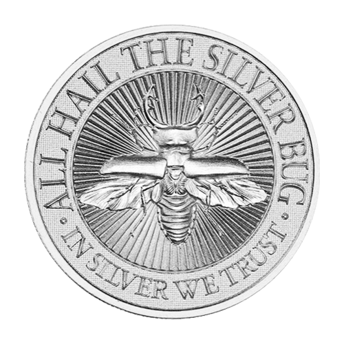 2 oz Silver Bug | Stag Beetle High Relief Silver Round