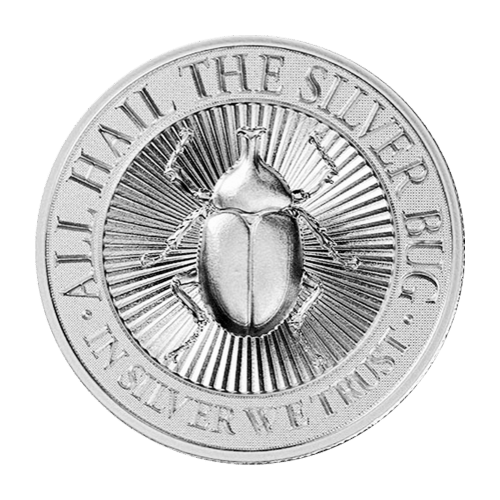 2 oz Silver Bug | Rhinoceros Beetle High Relief Silver Round