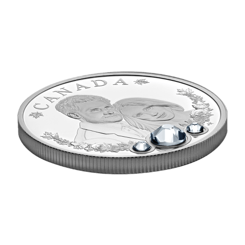 1 oz 2018 Royal Wedding of Prince Harry and Meghan Markle Swarovski® Silver Coin
