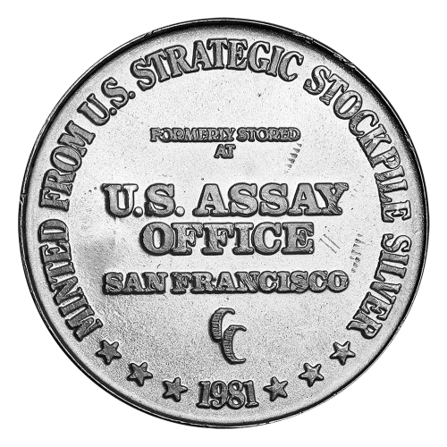 Ronde d'argent U.S. Assay Office 1981 de 1 once
