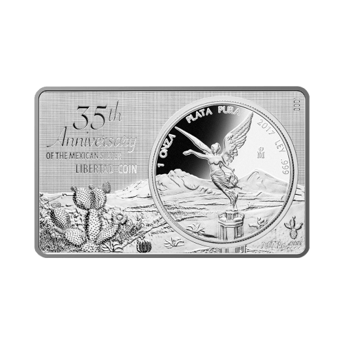 3 oz 2017 35th Anniversary of the Mexican Libertad Coin Silver Bar