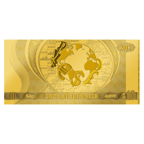 0.5 gram Money of the World Series | Money of the World Coin Note Gold Thin Wafer