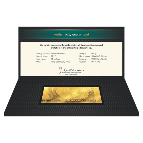 0.5 gram Money of the World Series | Money of the World Coin Note Gold Thin Wafer