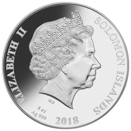 5 oz 2018 Mother of Pearl 250th Anniversary of Cook's Endeavor Silver Coin