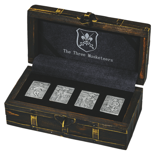 Ensemble de 4 pièces 1 once d'argent Les trois mousquetaires 2018
